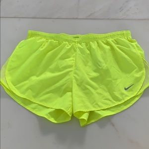 NIKE DRI FIT NEON YELLOW SHORTS